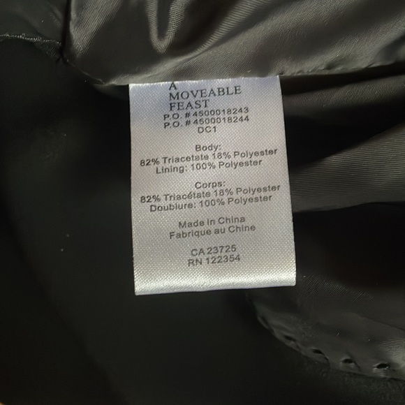 Incredible Tailored Black Peplum Blazer A Moveable Feast, size 8 - Picture 6 of 8